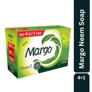 Margo Neem Naturals Soap with Goodness of 1000 Neem Leaves (100gm X Pack of 5) | Enriched With Vitamin E | Soap for Clear & Radiant Skin [100GM X 5]