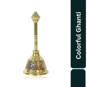 Aagam Stuti Pure Brass Ghanti Colourful