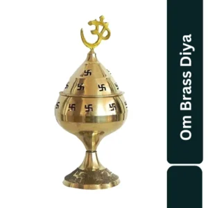 Aagam Stuti Pure Brass OM Diya Big