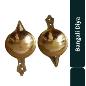 Aagam Stuti Pure Brass Bangali Diya Pack of 2