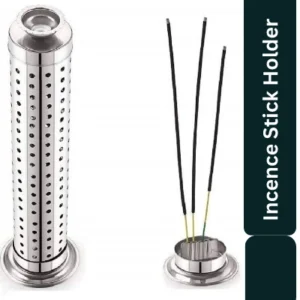 Aagam Stuti Stainless Steel Incense Stick Holder Agarbatti Stand with Ash Catcher for Home