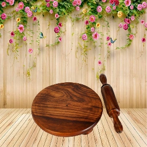 Aagam Crafts Chakla Belan Set Chakla 10 inch Diameter & Belan